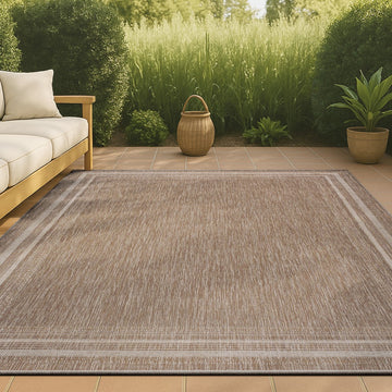 Lido Traditional Casual Pinstripe Border Area Rug